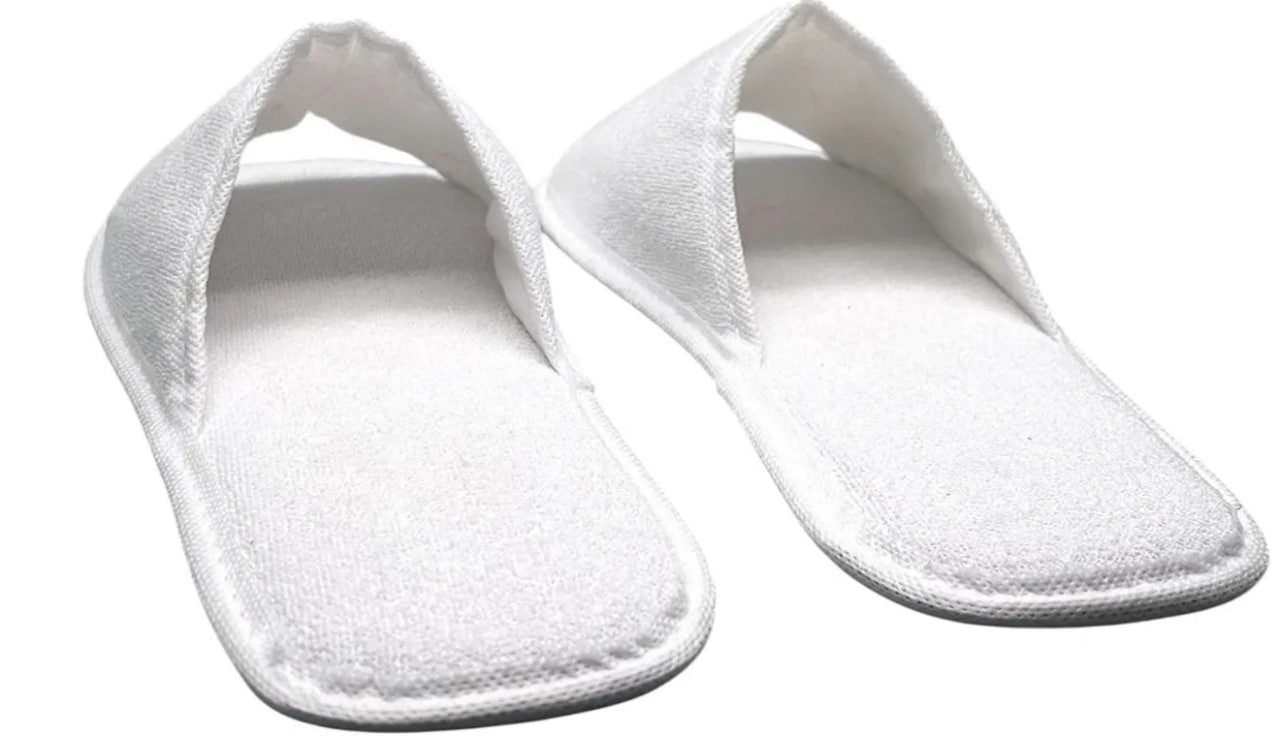 Hotel- & Spa-Slipper aus Frottee, offen, weiß, EVA-Sohle, Länge 29 cm