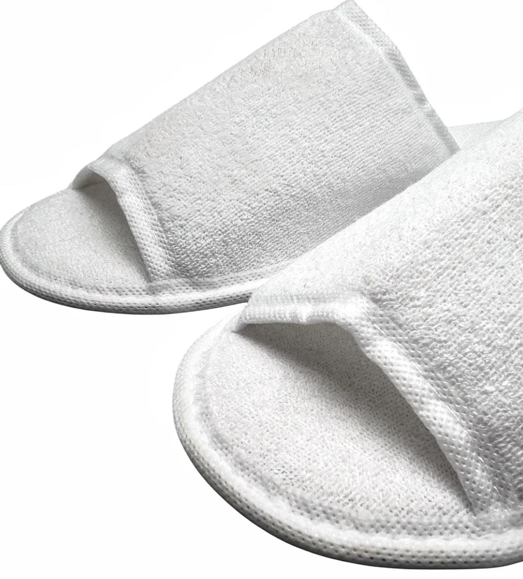 Hotel- & Spa-Slipper aus Frottee, offen, weiß, EVA-Sohle, Länge 29 cm