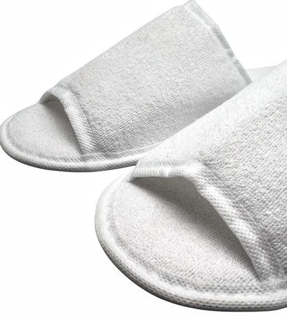 Hotel- & Spa-Slipper aus Frottee, offen, weiß, EVA-Sohle, Länge 29 cm
