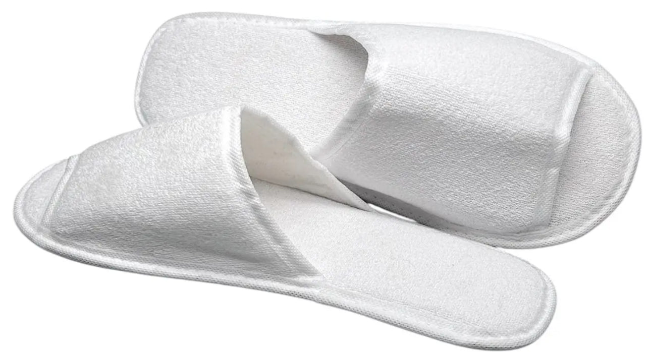 Hotel- & Spa-Slipper aus Frottee, offen, weiß, EVA-Sohle, Länge 29 cm